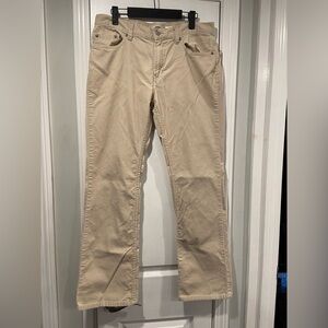 Old Navy Mid Rise Straight Leg Cream Corduroy Cotton Pants Five Pocket Size 10